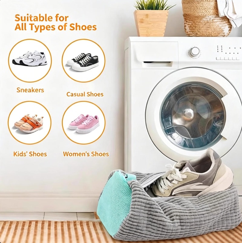 Sneaker Care Laundry - 새로운 셔닐 소재 신발 세탁망, 재사용