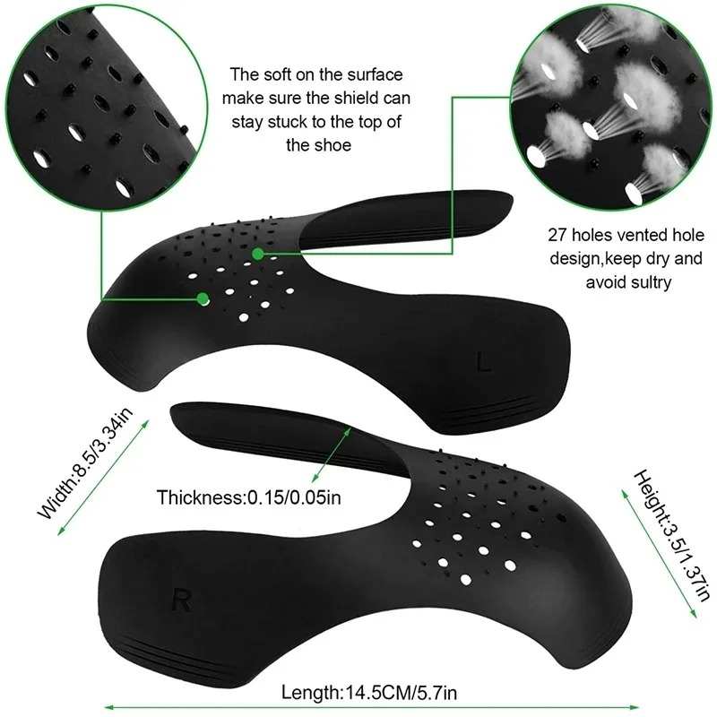1 쌍 주름 방지 신발 안티 주름 굽힘 균열 발가락 캡 - Crease Protector Toe 리뷰 및 가격