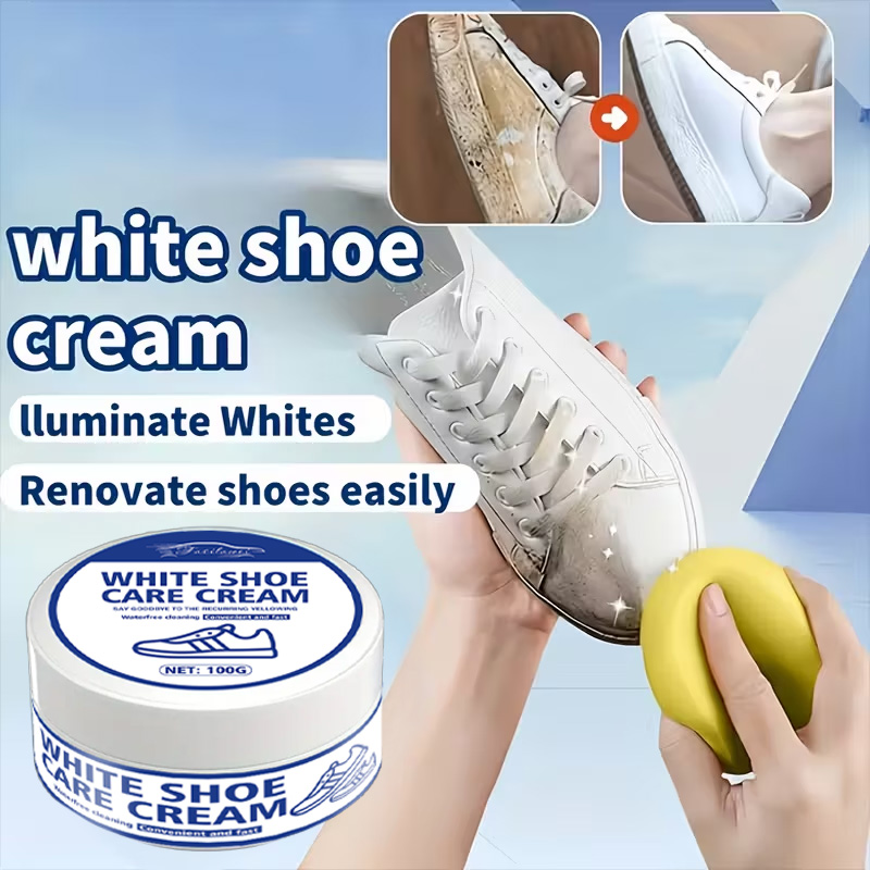 화이트 스니커 케어 크림 (스펀지 포함): 누런끼 제거 - Sneaker Care Whitener 리뷰 및 가격